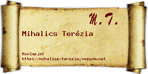 Mihalics Terézia névjegykártya