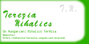 terezia mihalics business card